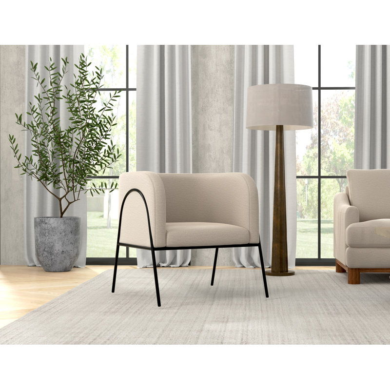 Fauteuil Thurmond, Mélange de polyester gris clair