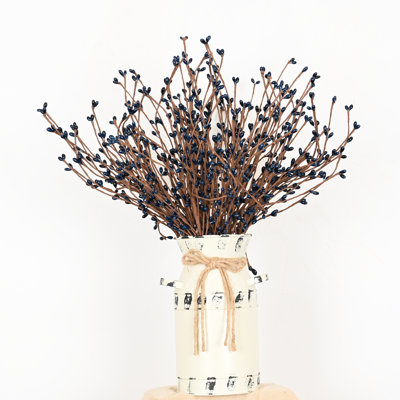Arrangement floral de baies artificielles rustiques avec pot en métal, fausse brindille pour le jour de l'Action de grâce