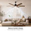 Ventilateur de plafond 60 po avec lumière, ventilateur de ferme 6 pales en bois massif, contrôle intelligent, moteur CC réversible silencieux, vent naturel, 3 tiges incluses-1983071616-1983071621-1996330448