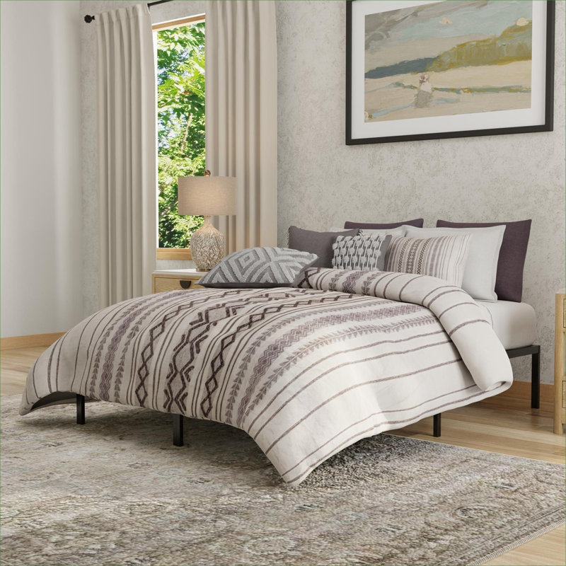 Under-Bed Storage Platform Foundation for Bedroom, Heavy-Duty Sleek Black Steel Twin XL, No Box Spring Required, Twin XL
