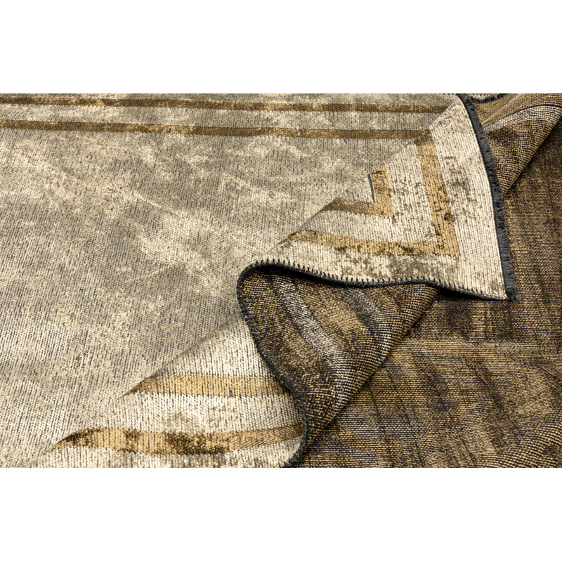 Tapis gris argenté / jaune citron Rapture, Rectangle 7 pi 10 po x 11 pi 2 po