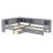 L-shaped Platform Bed Twin Size with Trundle, Solid Wood Platform Bed with Storage Drawers and Shelves, No Spring Box Needed-409637374