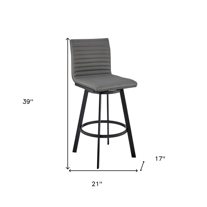 Chaise de bar pivotante 39 po en similicuir et fer