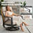  2-Piece Swivel Rocking Sofa Chairs with 5.4" Thick Cushions, Beige-556694715