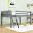 Wood Low Loft Bed with Ladder, ladder can be placed on the left or right-1155783024-1155783025