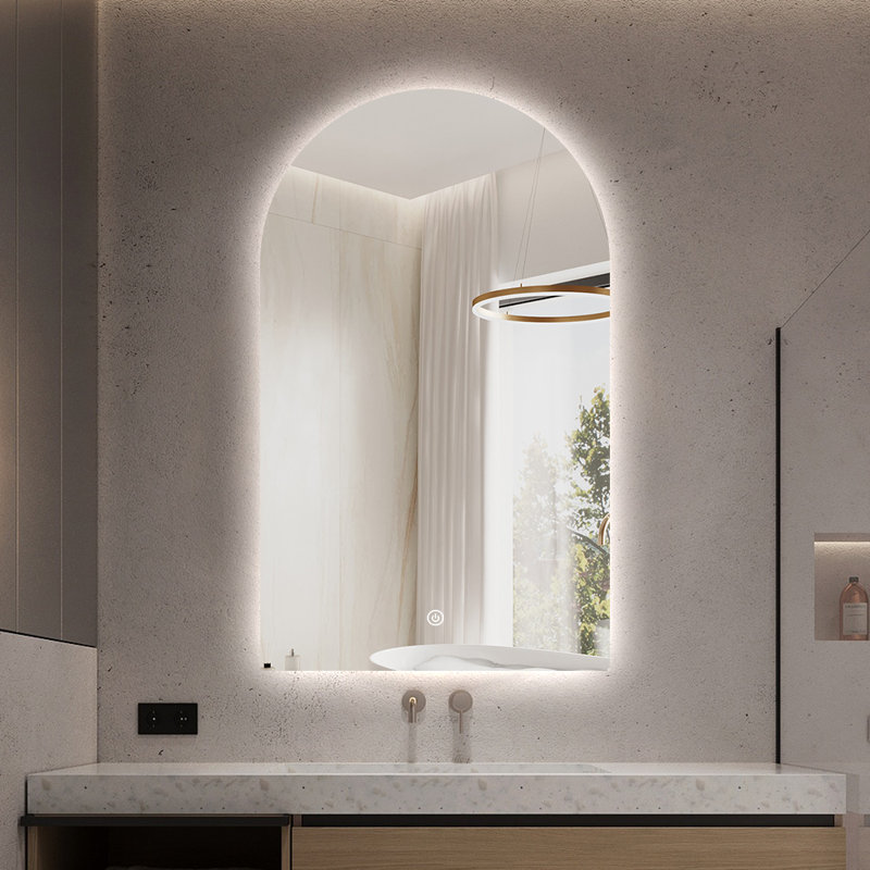 Rita 23.6 In. X 39.5 In. Arch Top LED Frameless Bathroom Vanity Mirror