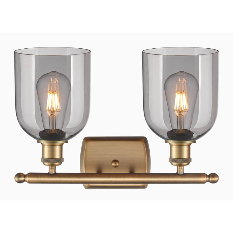 Allysson 2 - Light Dimmable Vanity Light, Light Smoke, Brushed Brass