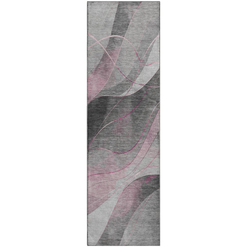 Premium Machine Washable Varasteh AMF1668 Swirls Rug, Runner 2'3" x 7'6"