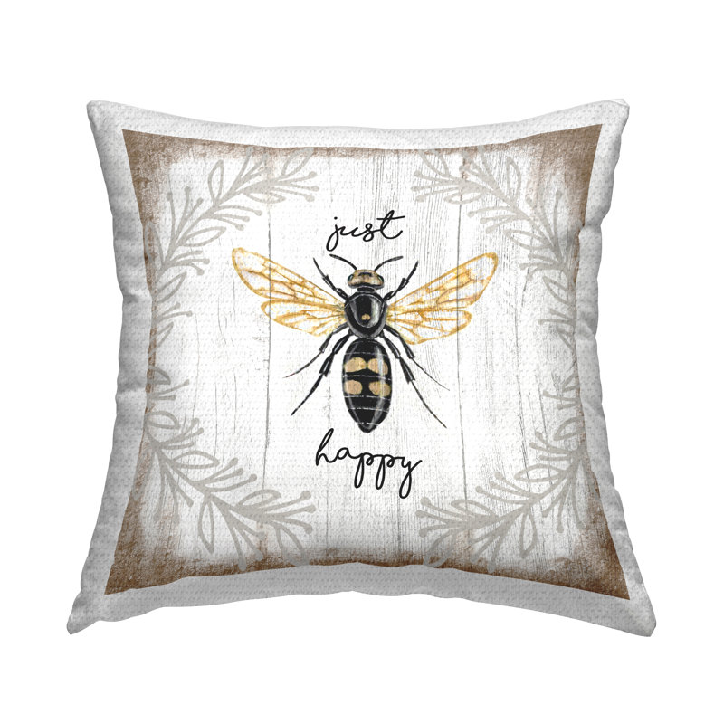 Coussin d'extérieur imprimé Just Be Happy par Elizabeth Tyndall