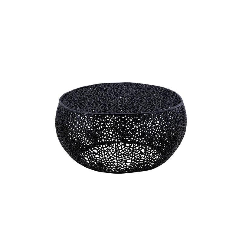Round Aluminum Coffee Table, Noir