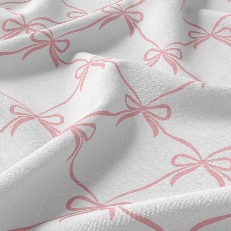 Ballerina and Ballet Bows Pink and White Microfiber 4pc Queen Sheet Set