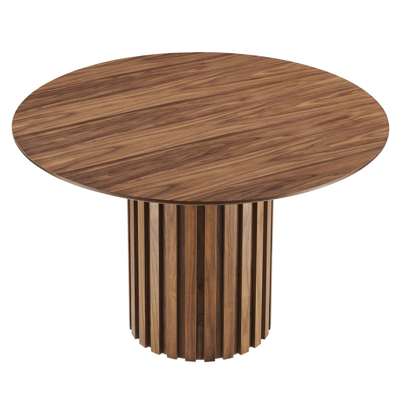 Senja 47" Round Walnut Mid-century Modern Dining Table