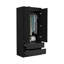 Armoire 2 tiroirs Austin, porte double, tringle-516584221