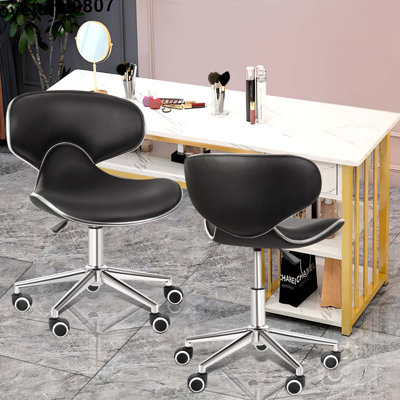 Rolling Swivel Beauty Salon Spa Stool, Hydraulic Adjustable Office Chair with Soft Padded Cushion
