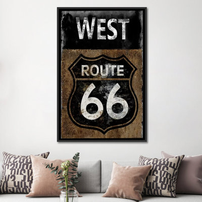 « route 66 west », impression sur toile