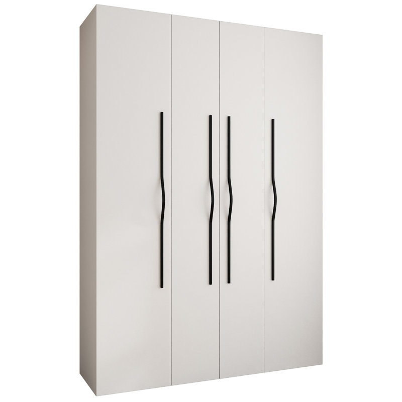 4 Door Manufactured Wood Wardrobe, 245.5 cm H x 170 cm W x 40 cm D