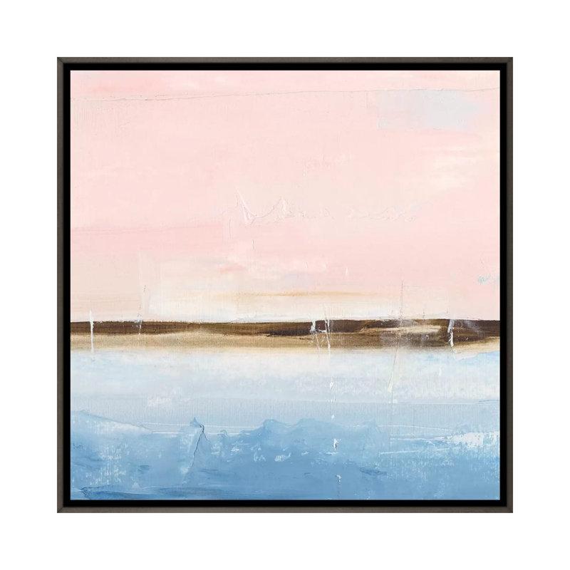 Rose Sands II par Ethan Harper, reproduction d’art, H 26 po x l 26 po x P 1,5 po, Toile encadrée de bois rustique foncé