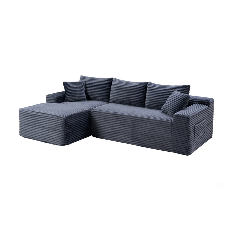 94.5 Inch Cloud Modular Sectional Sofa With L-Shape Chaise, Modern Minimalist Design For Living Room And Bedroom, Deep Seating, No Assembly Required