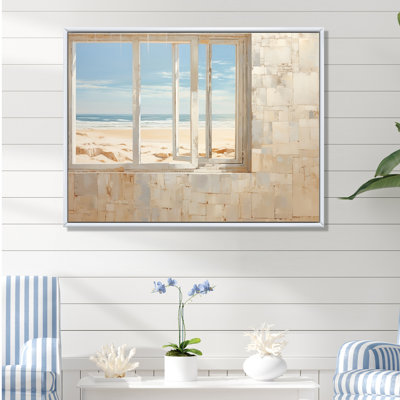 «Beach Windows Horizon I» - Impressions sur toile plage et océan