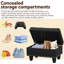 Pouf de rangement avec garniture cloutée, repose-pieds, pouf de rangement dissimulé pour salon, meuble de chambre 72,4 x 49,5 x 44,5 cm Noir
