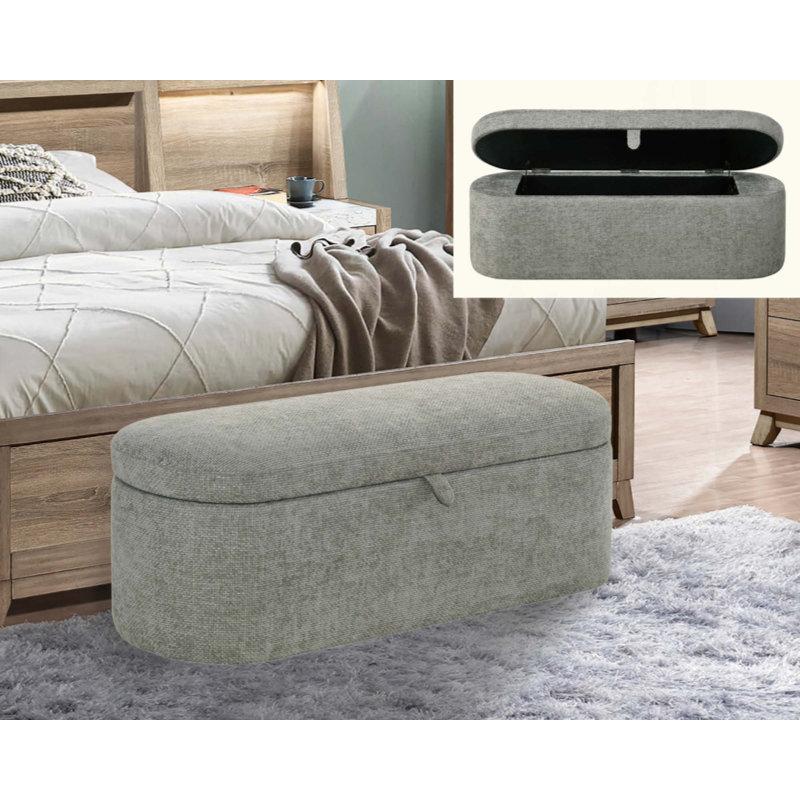Philipa Storage Bench-L.Grey Tweed, Gray