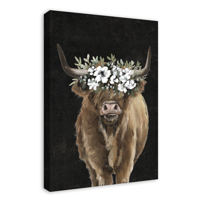 Impression sur toile Highland Cow Portrait, H 30 po x l 20 po