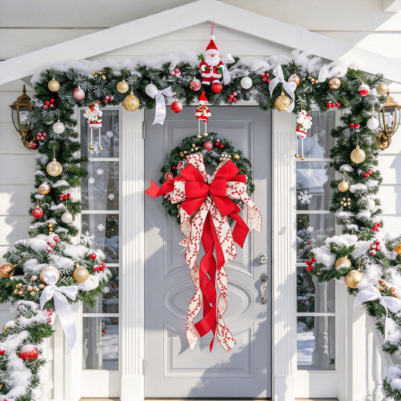 Décoration de Noël pour sommet de sapin de Noël, grand nœud papillon pour arbre, décorations de Noël, 12 po x 34 po