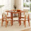 Foldable Dining Table for 2-4 People Extendable Table with Rubber Wood Legs Brown-118773699