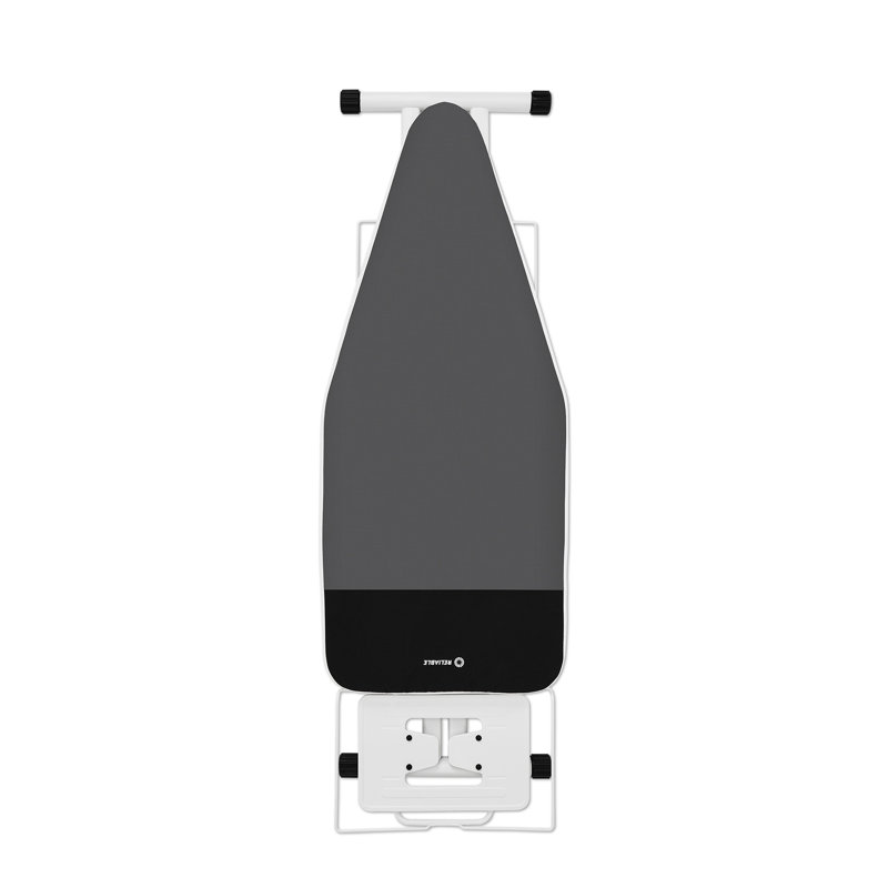 Adjustable White and Gray Cotton Ironing Board with Laundry Rack