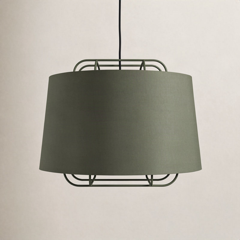 Perimeter 1 - Light Single Pendant, Olive, 17" H x 23" W x 23" D