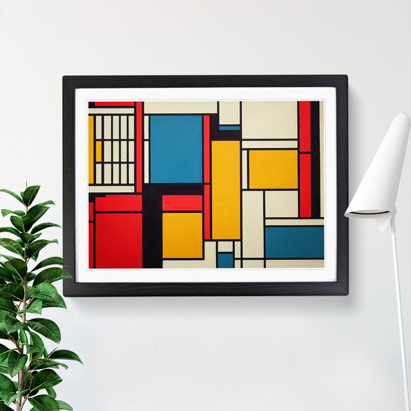 Abstract Cubism Art Vol.2 - Framed Print, Black, 46cm H x 64cm W x 2cm D