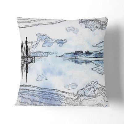 Boats Upon Lake Constance In Abstract Square Throw Cushion