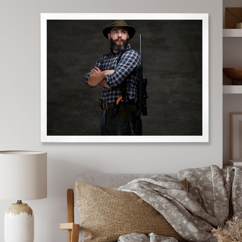 Portrait of Hunter, reproduction de photo sur toile, Cadre simple blanc, H 12 po x l 20 po x P 1 po