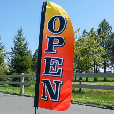 4' Heavy Duty Open Gradient Double Sided 48'' H x 16'' W Polyester Feather Banner