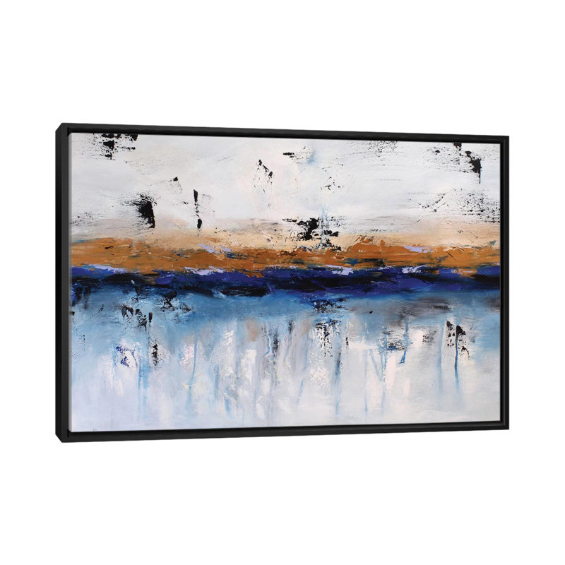 « rainy day », reproduction sur toile, H 18 po x l 26 po x P 1,5 po, Toile avec cadre noir, Pas de tapis