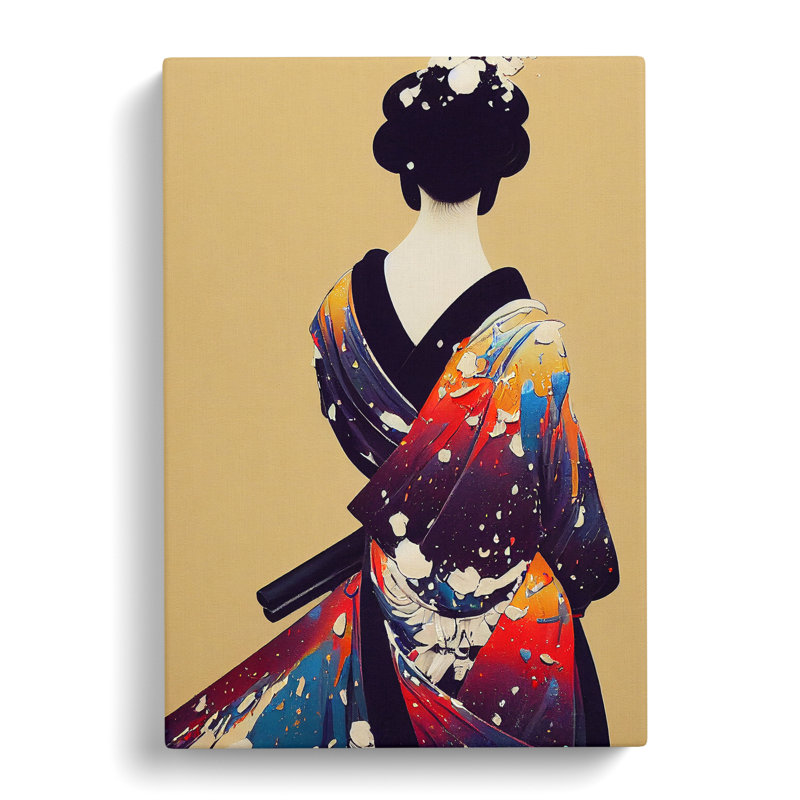 Painted Geisha No.3 - Wrapped Canvas, 76cm H x 50cm W x 3cm D