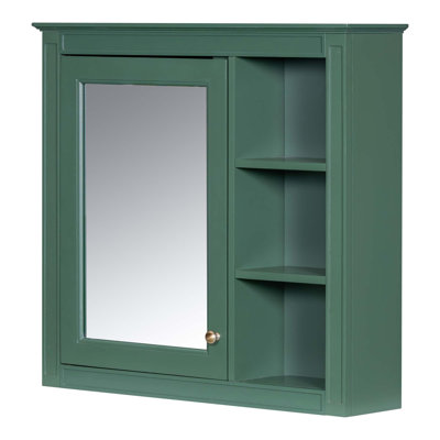 Modern Wall Mounted Bathroom Medicine Cabinet With Mirror & 3 Open Shelves