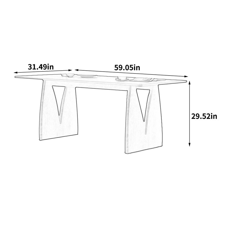 Table de salle à manger de luxe Exquise, 29.52"H x 59.05"L x 31.49"W