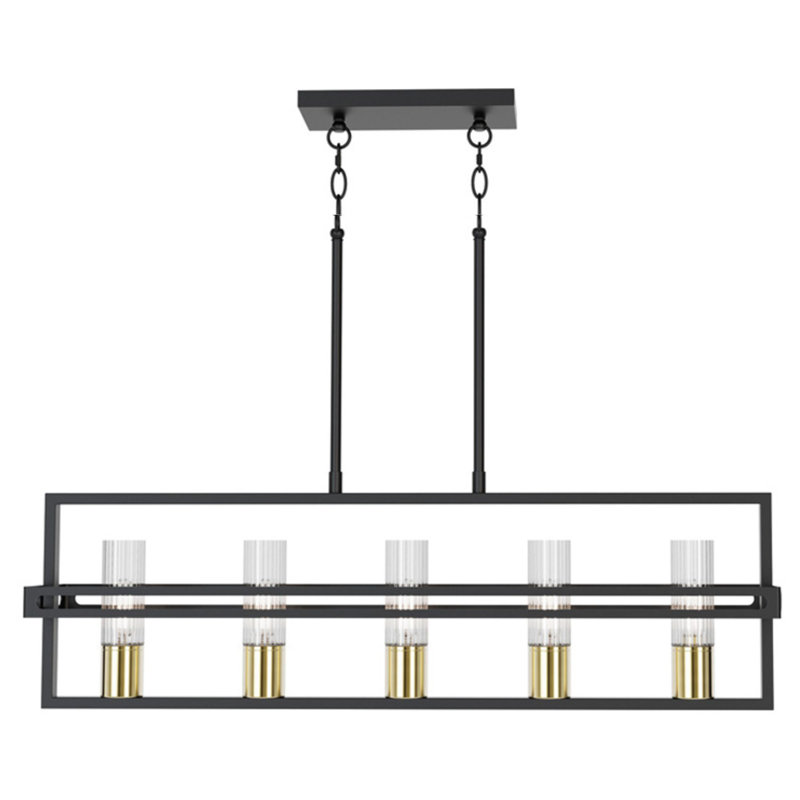Anston 5-Light 34” Wide Chandelier Light with Clear Glass