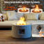 Starry Fire Pit 25 po. Table ronde avec foyer en propane Terrazzo avec couvercle en PVC et pierres de lave, foyer au gaz 40 000 BTU