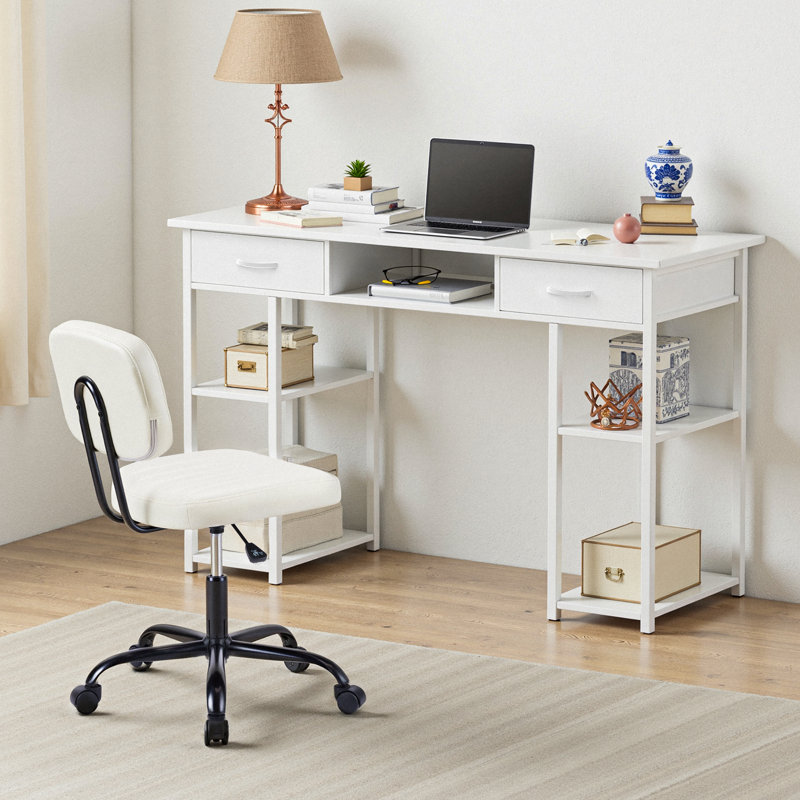 Ensemble de mobilier de bureau à domicile, bureau d'ordinateur de 48 po et ensemble de chaise de travail réglable en similicuir