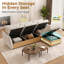 Canapé-lit modulaire en L 120 po avec rangement 120 po, canapé-lit modulaire convertible avec méridienne réversible, canapé nuage à siège profond, canapé de salon rembourré beige avoine avec base en grain de bois-129683843