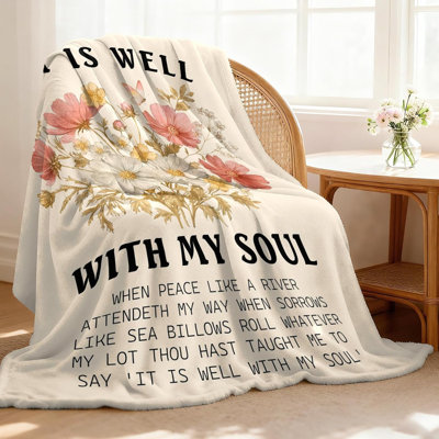 Cadeaux pour femmes Christian, couverture avec fleurs Christian, cadeaux de baptême pour les filles, cadeaux spirituels pour sœur, maman, fille, jeté doux 50 po x 40 po