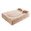 Lit de plancher rose pleine grandeur rembourré de mousse, velours côtelé, 2 coussins, sans assemblage-1658524690