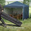 Pavillon de jardin escamotable 10X10FT, paroi latérale pour l'extérieur avec sac de poids et sac de transport (bleu marine)
