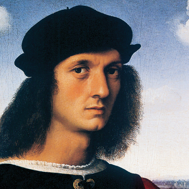 Portrait of Agnolo Doni, 1506 par Raphael (Sanzio Raffaello), reproduction d'art encadrée