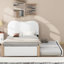 Lit plateforme simple tapissier avec structure en bois et lit gigogne, blanc - Doublure en polaire chaude de style chambre à coucher-1687984905-1687984911
