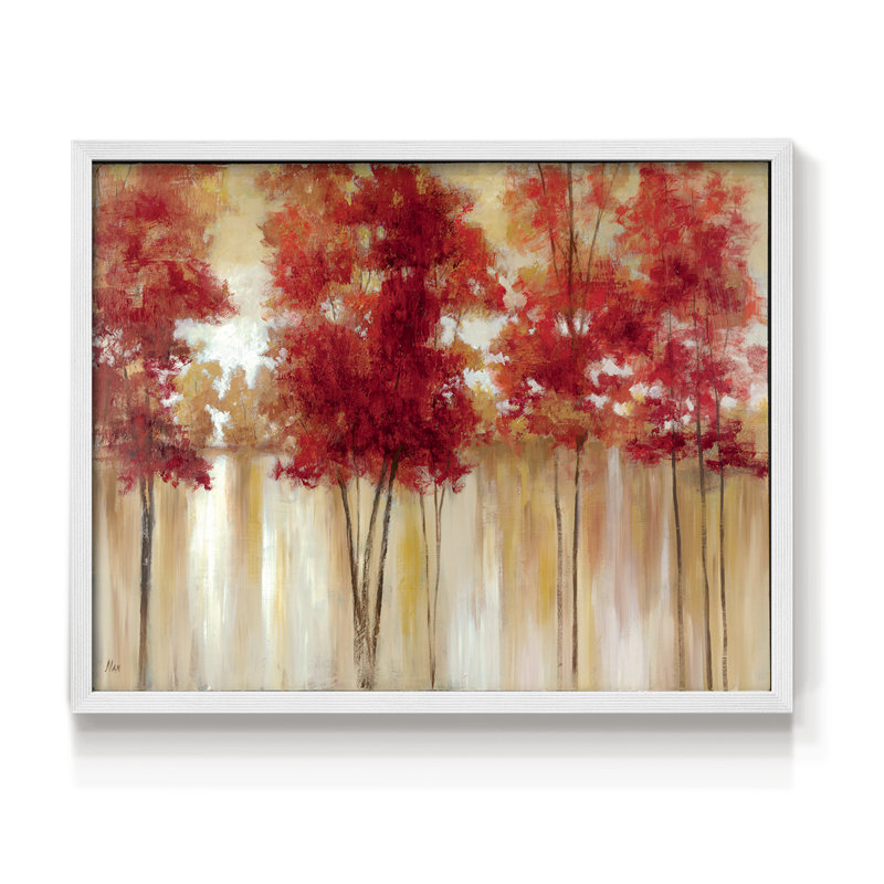 Red Trees -Framed Print - Restickable, H 11 po x l 14 po, Blanc