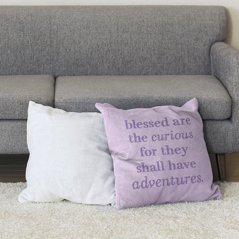 Coussin de sol curiosité inspirant, 40 po x 40 po, Mauve