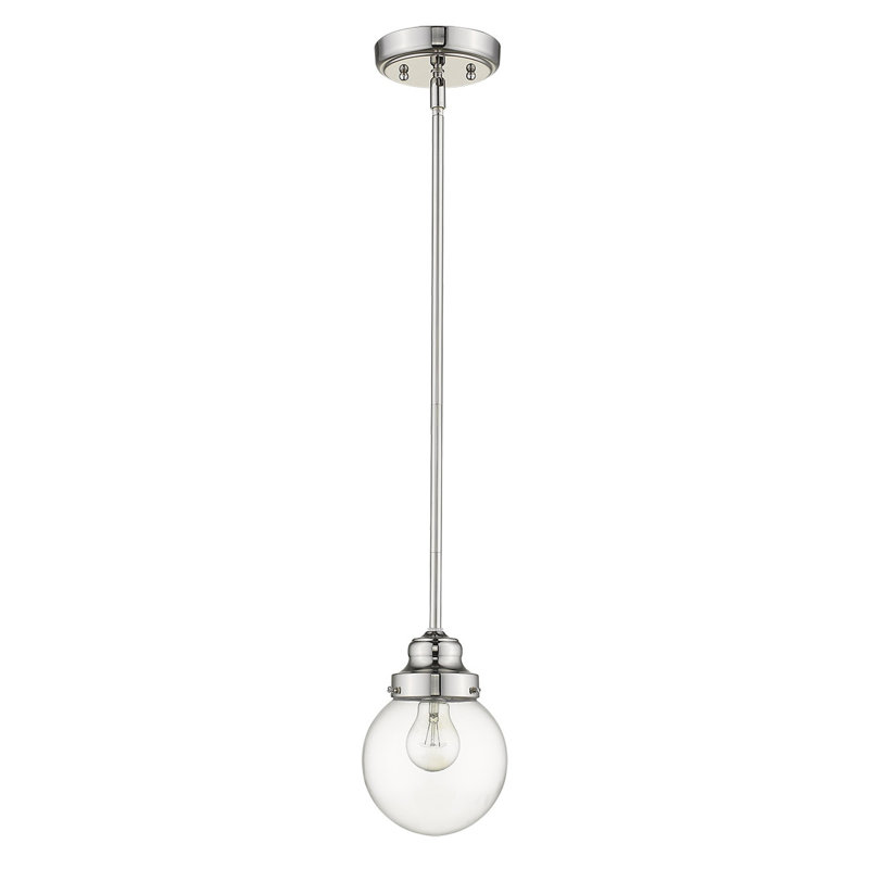 Rabehi 1 - Light Polished Nickel Single Pendant